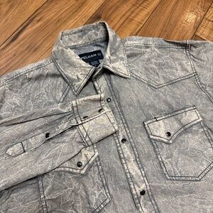 Pelham Dusty Camo Long Sleeve Pearl Snap Shirt Western Cowboy Mens Large Tall